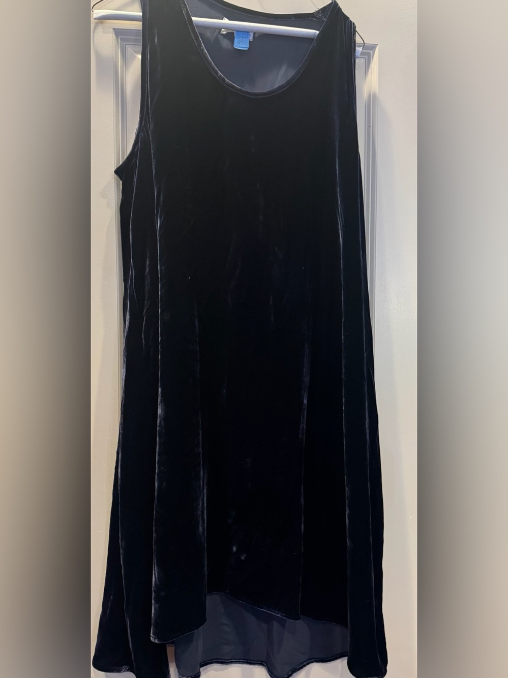 Lou & Grey Blue Velvet Sleeveless A-Line Dress